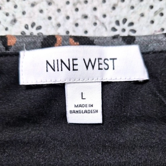 Nine West Womens Leopard Print Pencil Skirt Gray Black Tan Size  Large - Picture 2 of 5